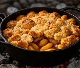 Campfire Peach Cobbler