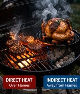 Direct and indirect grilling