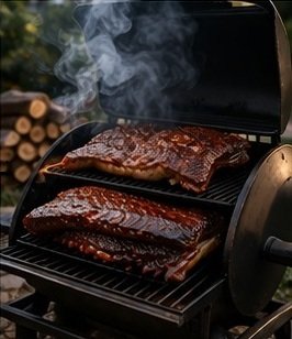 Smoking meat low and slow